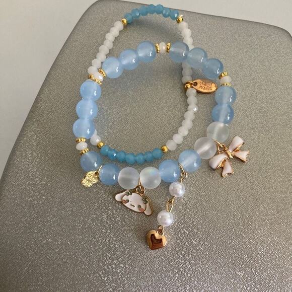 Lovely Cartoon Animals Charms Crystal Beads Stretch Bracelet for Women Teen Girl - Picture 2 of 6